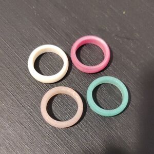 Four Silicone Rings, Size 7